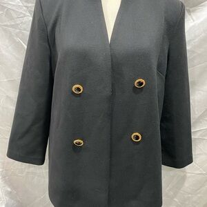 St. John Black Blazer with Gold Accents